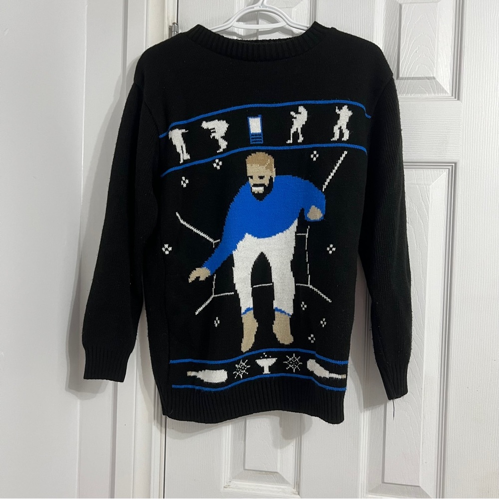 Drake Black and Blue Crewneck Sweater